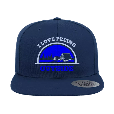 I Love Peeing Outside Embroidered Flat Bill Cap